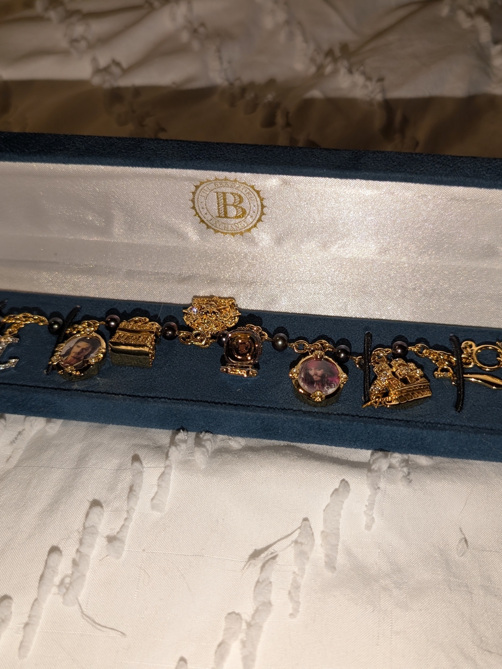 Disney Pirates of the Caribbean Bradford Exchange Charm Bracelet COMPLETE